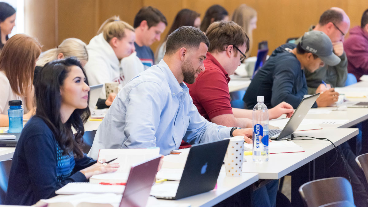 Students during class working.