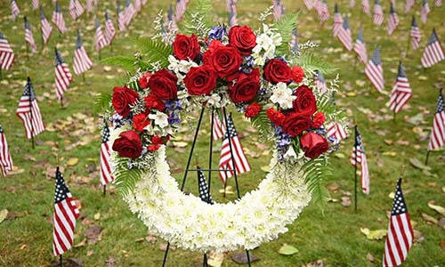 Close up of 2021 Veterans Day Wreath