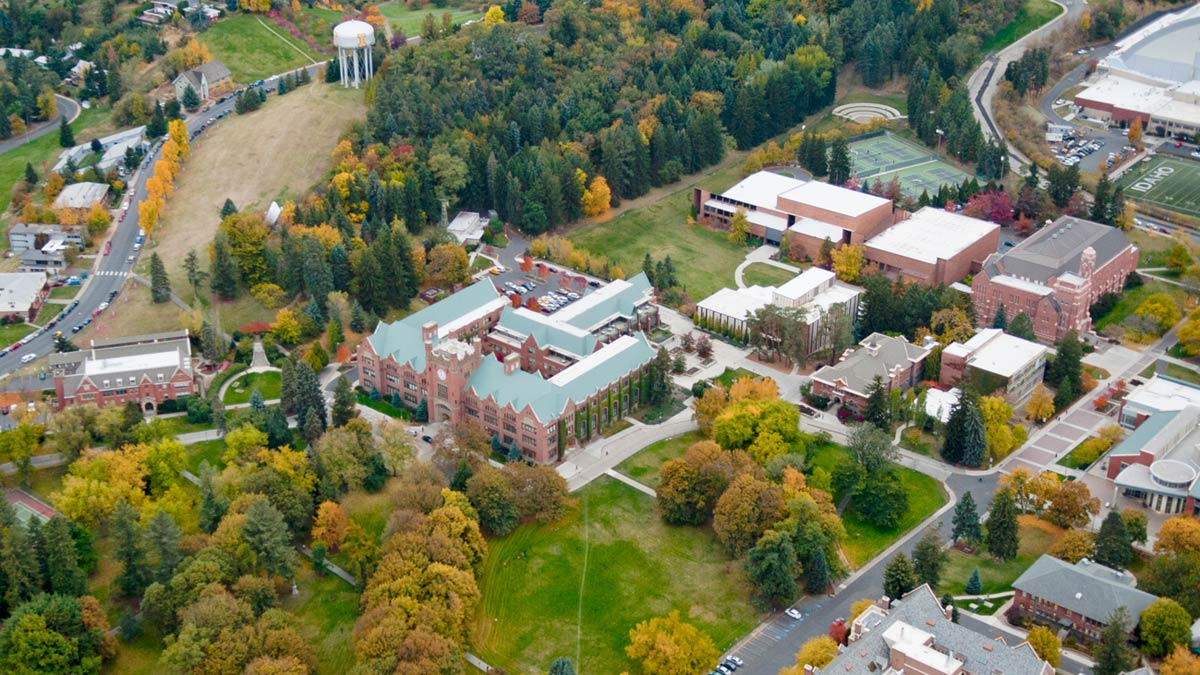 Arial view of campus