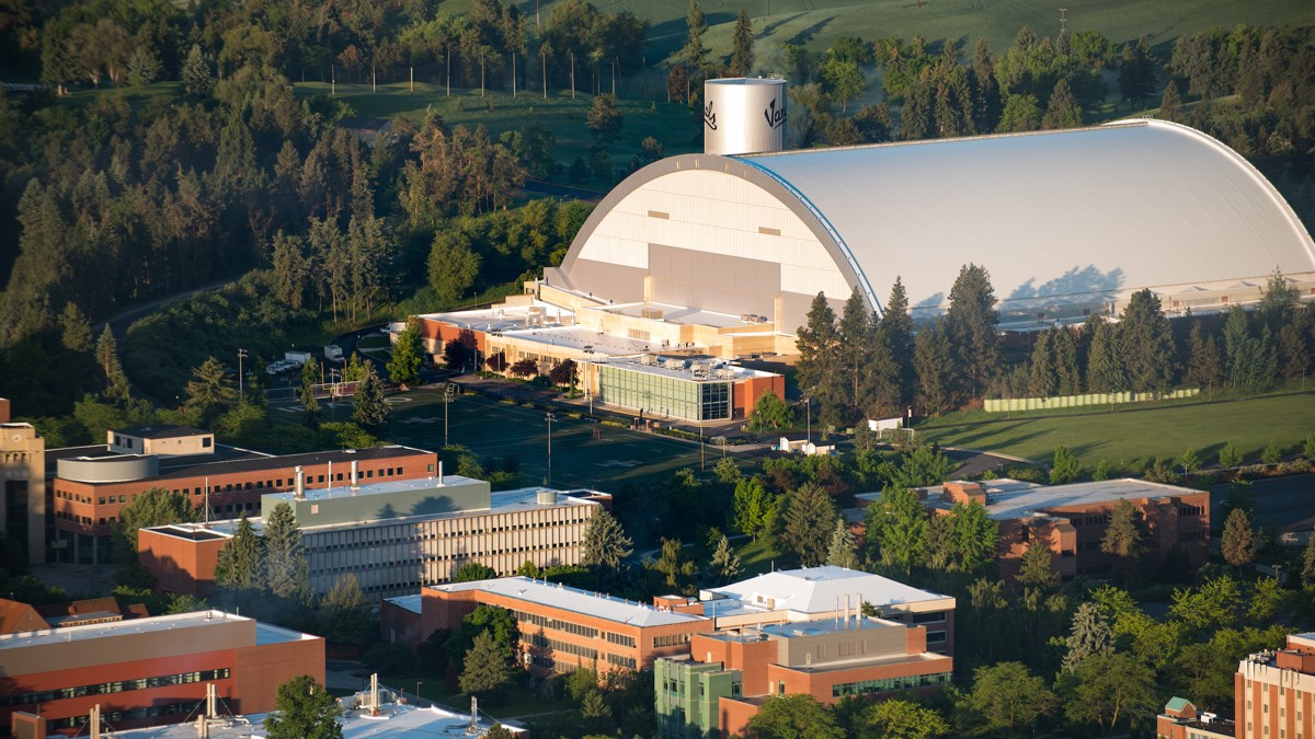 Arial shot of the ASUI Kibbie Activity Center