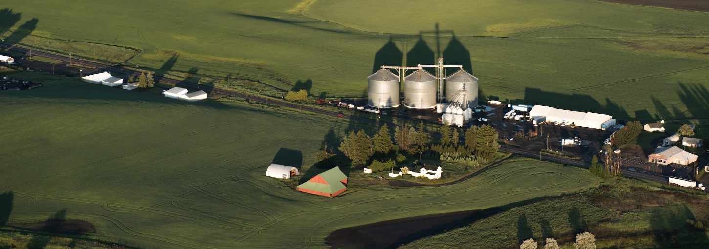 Overlooking grain silos in Idaho.