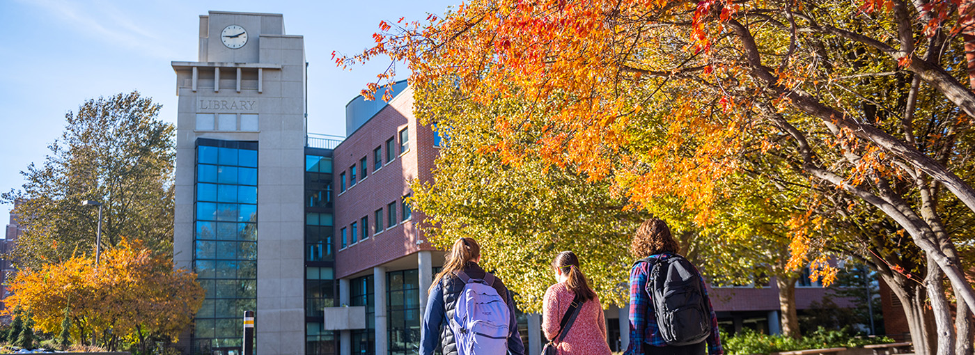 Students walking on campus