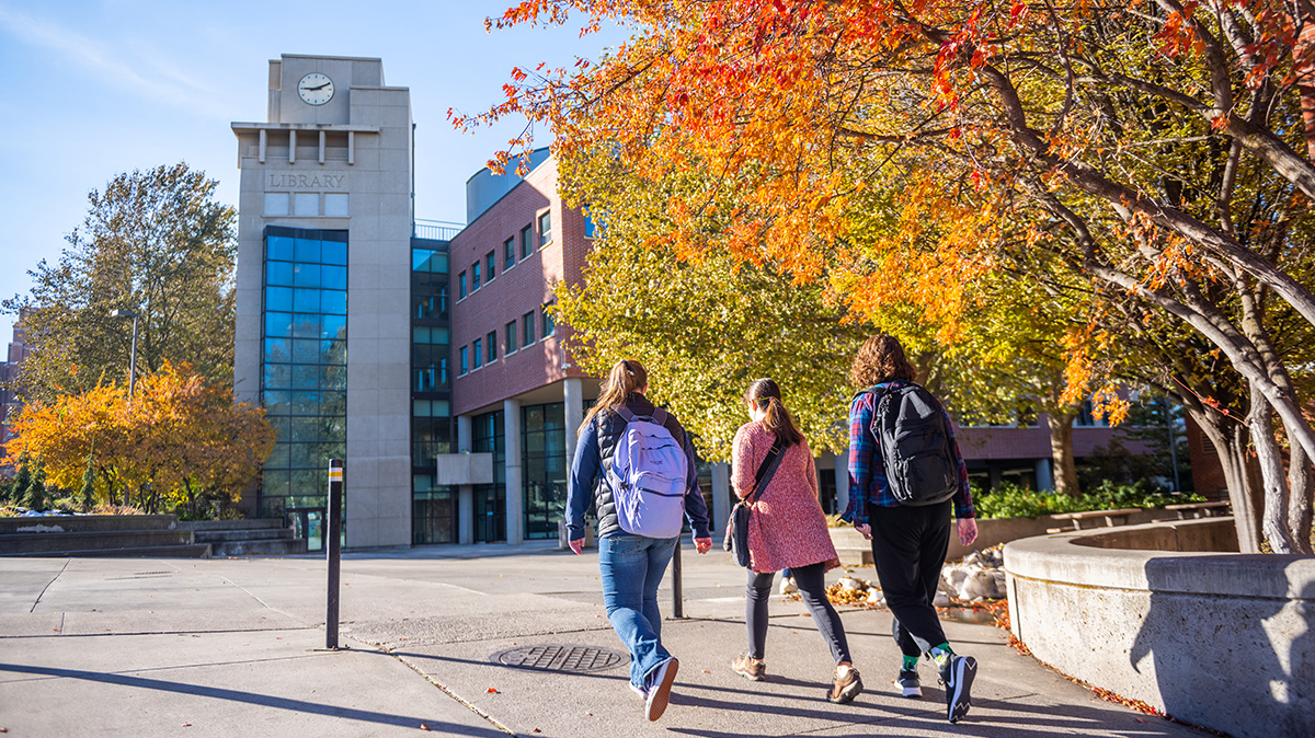 Students walking on campus