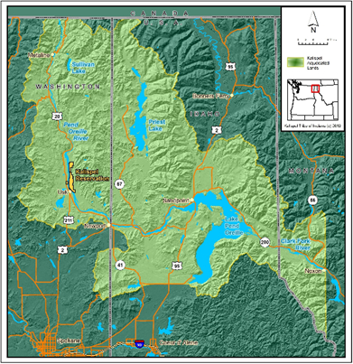 Reservation Map of Kalispel Tribe